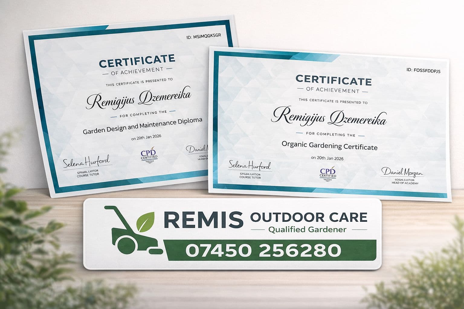 Remis Outdoor Care qualifications